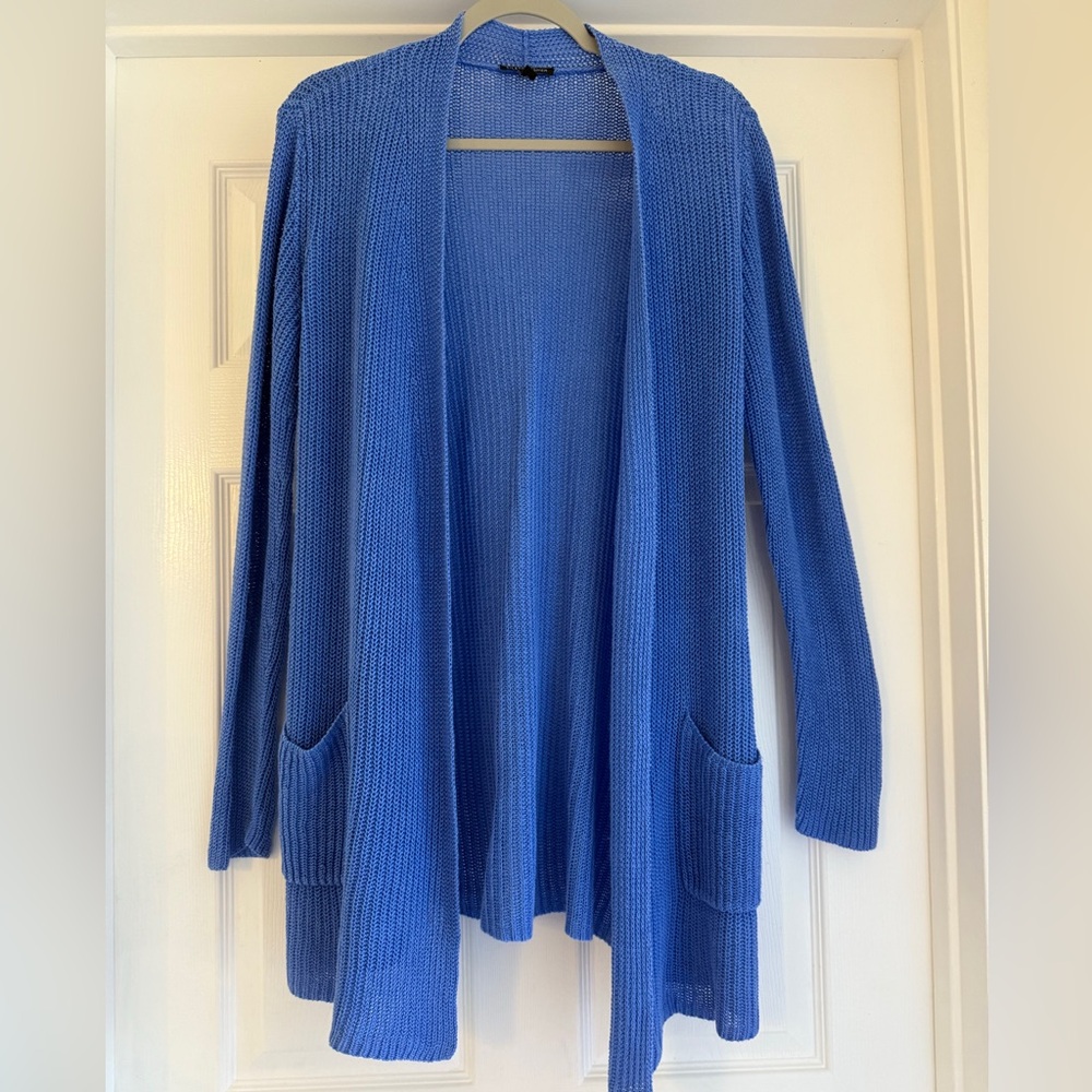 Eileen Fisher Organic Linen Blue‎ Cardigan S/P